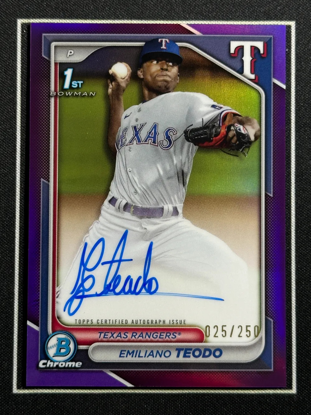 2024 Bowman Chrome 1st Prospects Purple Refractors Auto Emiliano Teodo /250 HD