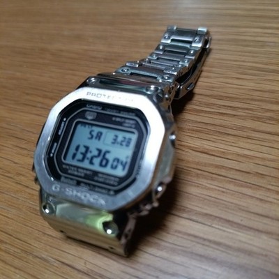 Slim Arm Compatible G-Shock GMW B5000D 1JF Silver Full Metal No.gs2201