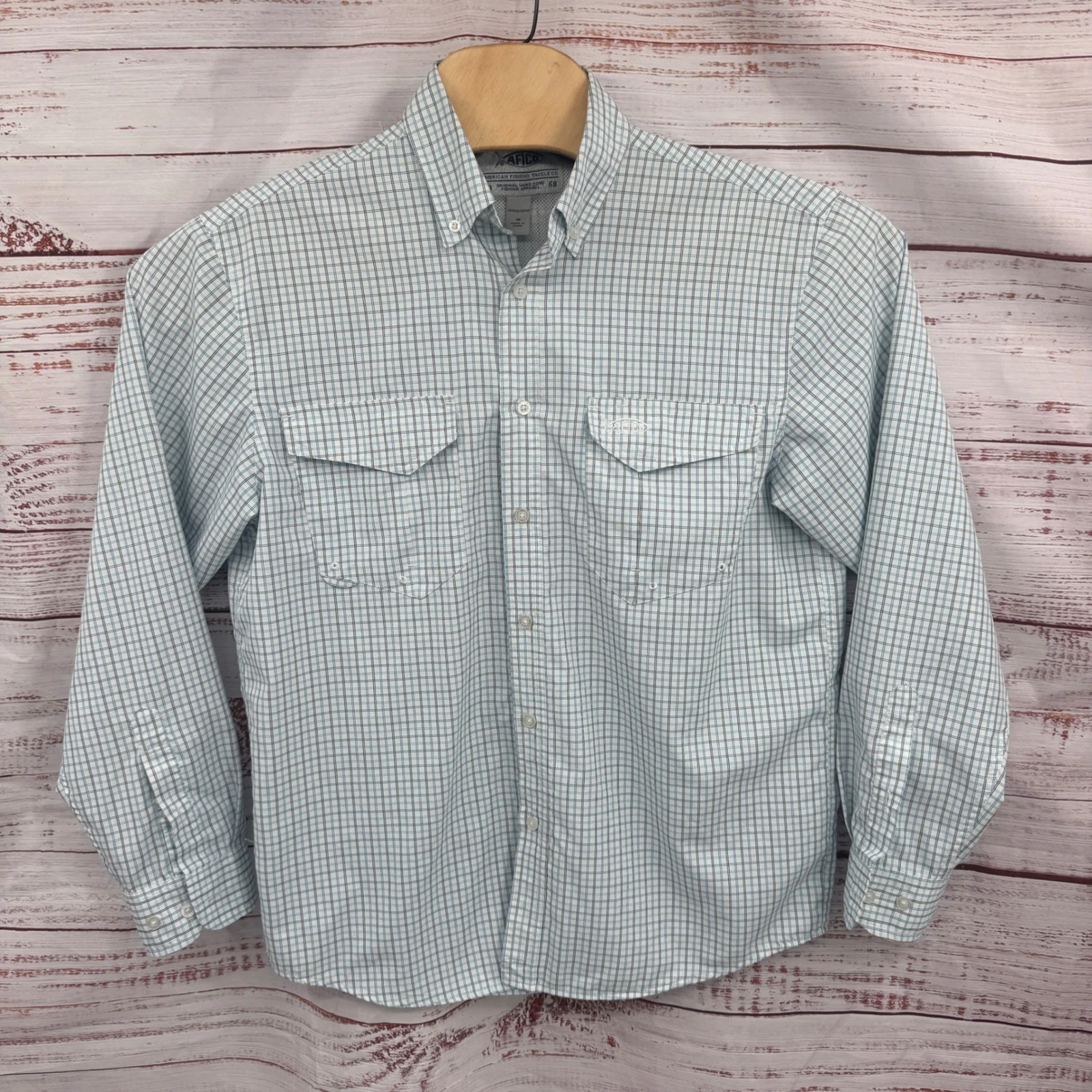 AFICO American Fishing Tackle Co Plaid Long Sleeve Button Up Shirt Medium Vented
Opens in a new wind