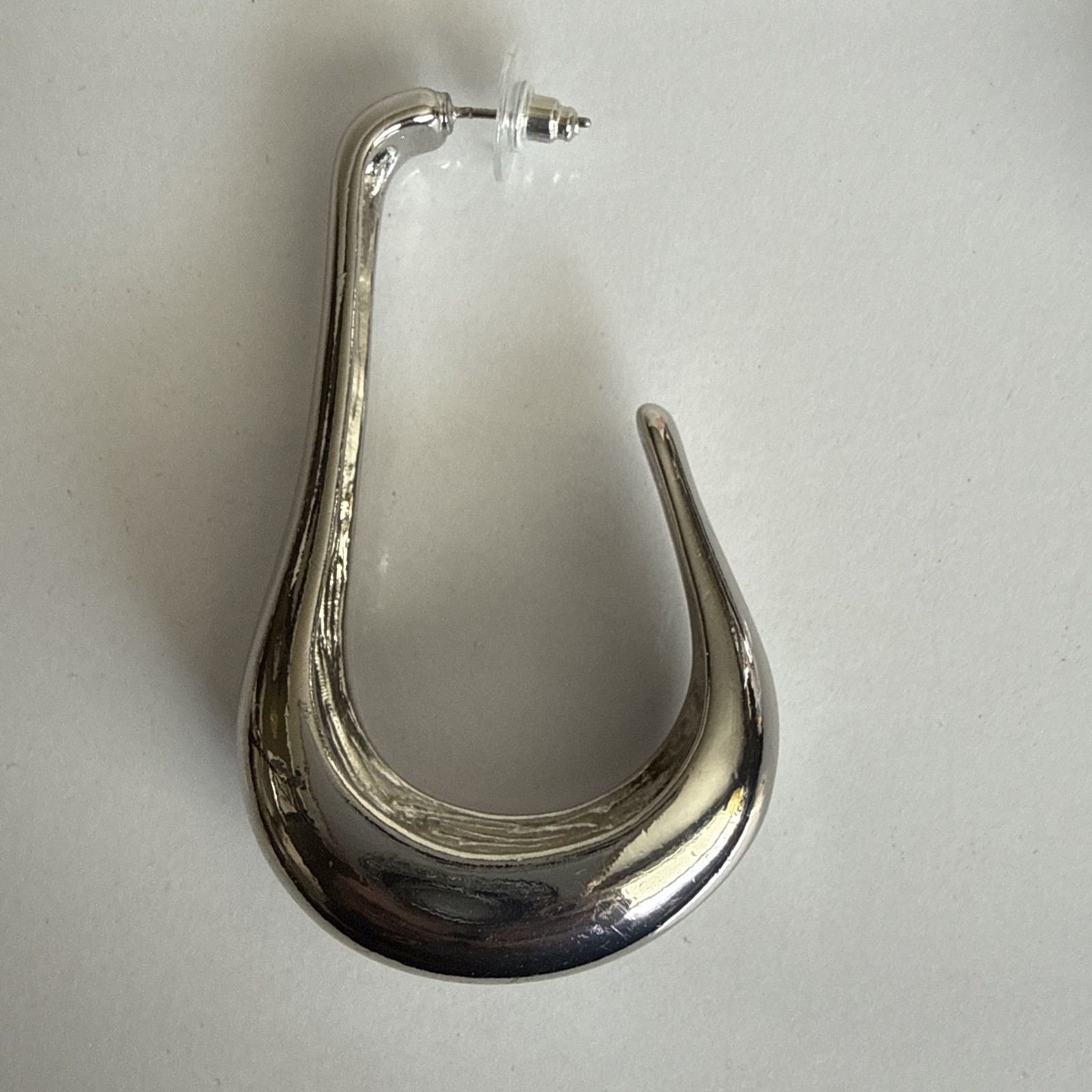 Elongated Silver Statement Earrings ￼ - image 10