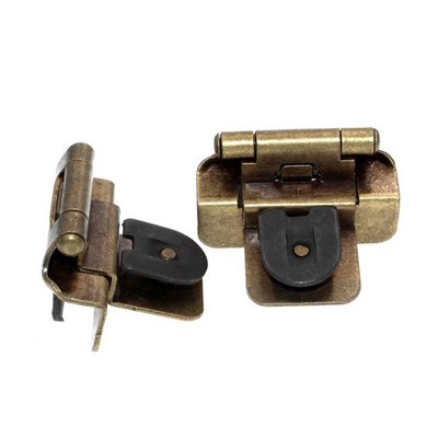 Pair Hickory Hardware Double Demountable Hinge 3/8'' Inset Antique Brass P5312-AB