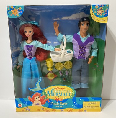 1997 Mattel Disney's THE LITTLE MERMAID Ariel & Eric Dolls Picnic Party Gift Set