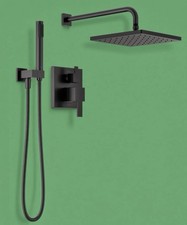 Delta 342701-BL Modern Monitor 14-Series Matte Black Square Raincan Shower Trim