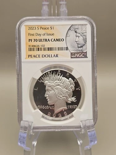 2023-S Peace Silver Dollar $1 NGC PF70 Ultra Cameo First Day Of Issue