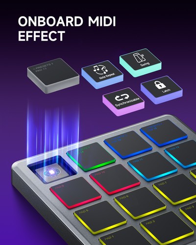 Donner STARRYPAD MINI USB MIDI Controller App Controller With Software | Gray - Picture 4 of 13