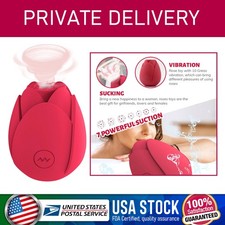 Rose Shape Sucking Vibrator Clitoral G-spot Suction Sex Toy 10 Speed WaterProof