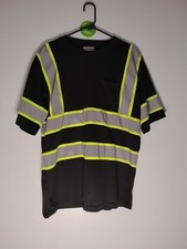 Reflective T1013 Safety 2XL. Black/Gray/Green Short Sleeve Pocket Work Shirt