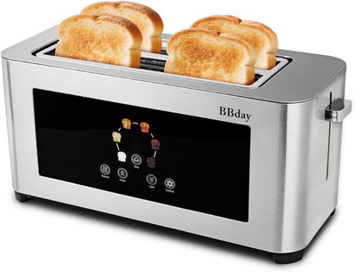 Touch Screen Smart Toaster 4 Slice, LCD Display, 1.6'' Long Slot Toaster with 6 S