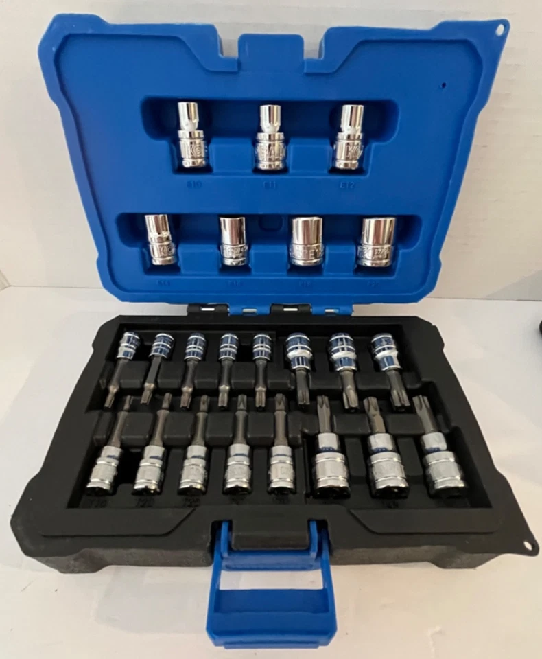 Kobalt Internal External Star Bit Socket Set 1/4 in drive 3/8 in drive 23PC - Image 3 of 4