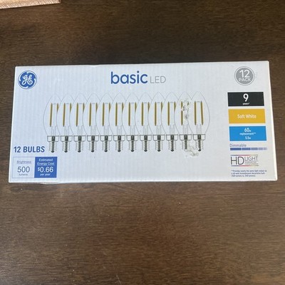 Pack Of 12 GE Basic 5.5W  LED Soft White Dimmable Light Bulb