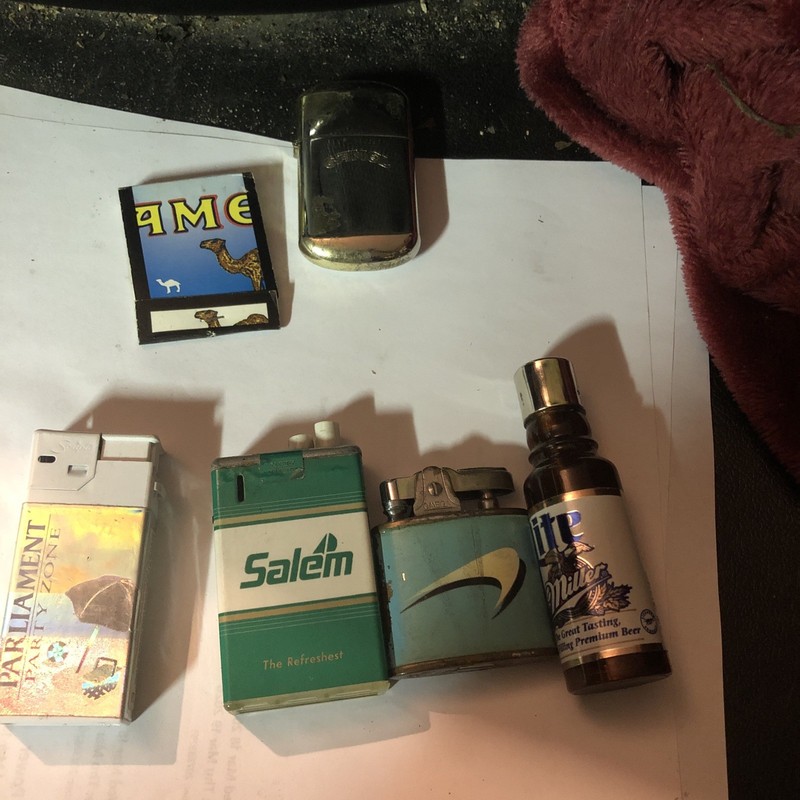 Vintage cigarette Lighter collectibles Lot Of 6 Camel ,Salem And  Parliament