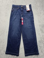 Jordache Jeans Youth 14 Dark Blue JD Wide Leg Buttery Soft Curvy Denim