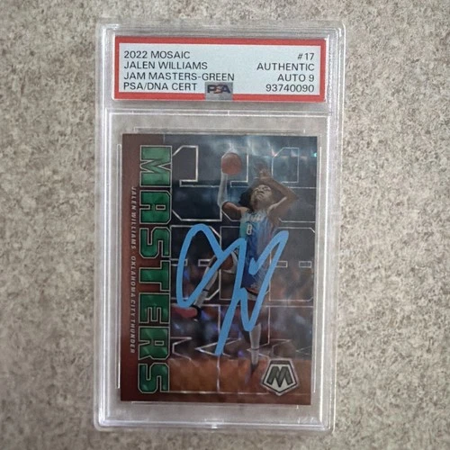 Jalen Williams Mosaic RC Rookie Slabbed  PSA DNA Authentic Auto 9 Autograph Jam