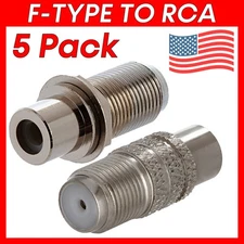 5pcs RCA to F Type Coaxial Cable Connector Adapter Amplifiers Antenna Converter