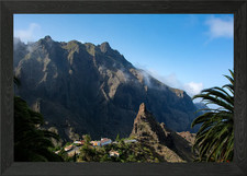 Mountainous Landscape with Palm Tre Framed Wall Art Poster Canvas Print Picture