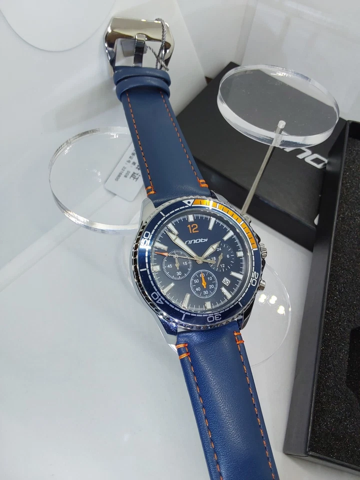 Relógio masculino cronógrafo mostrador azul 44 mm - Imagem 2 de 4