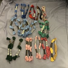 DMC Embroidery Thread Floss Lot of 35 Skeins Multiples Colors New  Used