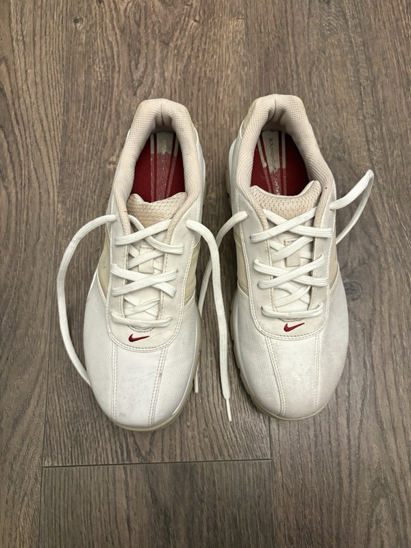 Nike Women’s White Spiked Golf Shoes US 7 EU 38 Model 309888-161 Mesh Leather