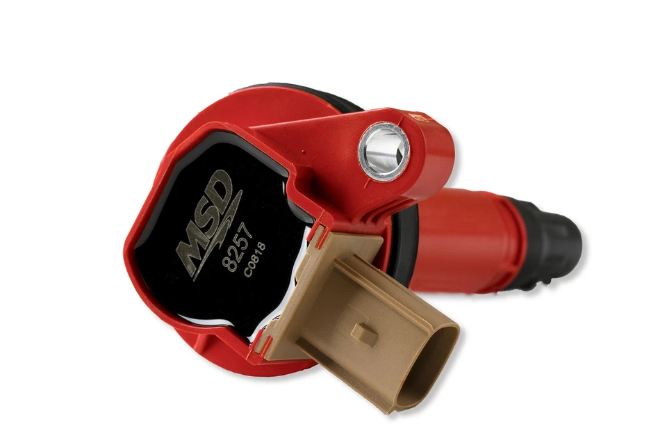 Bobina de encendido 82576 MSD - Ford EcoBoost - 3,5 L V6 - Conector de 3 pines - Rojo - Foto 2 de 4