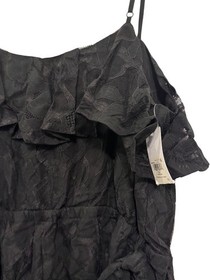 Guess SL Francine Lace Romper Womens XL Black Sleeveless Ruffle Trim Adjustable