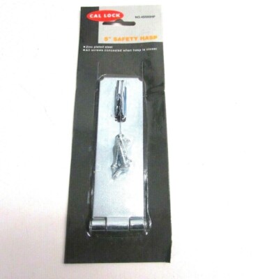 NEW! LOT OF (2) CAL LOCK 5'' SAFETY HASP ZINC PLATED W/SCREWS #4S500HP