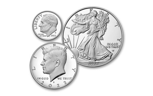 (1) Juego de prueba de plata edición limitada 2022 colección American Eagle con certificado de autenticidad y caja - Imagen 6 de 8