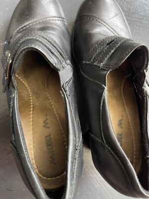 Michel M. 8.5 Black Leather Shoe Slip On EUC | eBay
