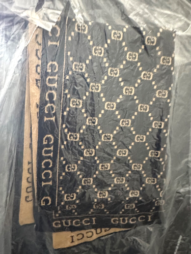 Gucci NWT 100% Cashmere Monogram Scarf One Size Fits All Brown / Black $1000
