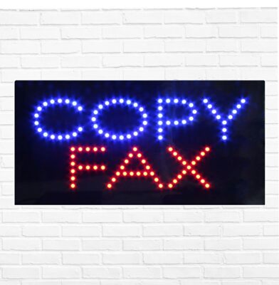 LED Copy Fax Sign for Business Displays | Light Up Sign | 12"H x 24"W x ...