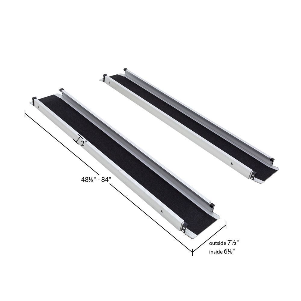 Silver Spring 7' Manual Telescoping Aluminum Wheelchair Loading Ramps ...