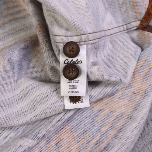 Cabelas Chamois Shirt Mens XXL Multicolor Aztec Navajo Southwest Print Button - Picture 6 of 13