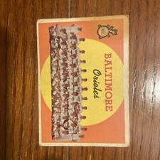 1959 Topps #48 Orioles Team Card / First Series Checklist: 1-88 UNMARKED