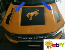 2021 22 23 2024 FORD BRONCO  SPORT Hood Vinyl Graphic MATTE BLACK SIDE PIECES 
