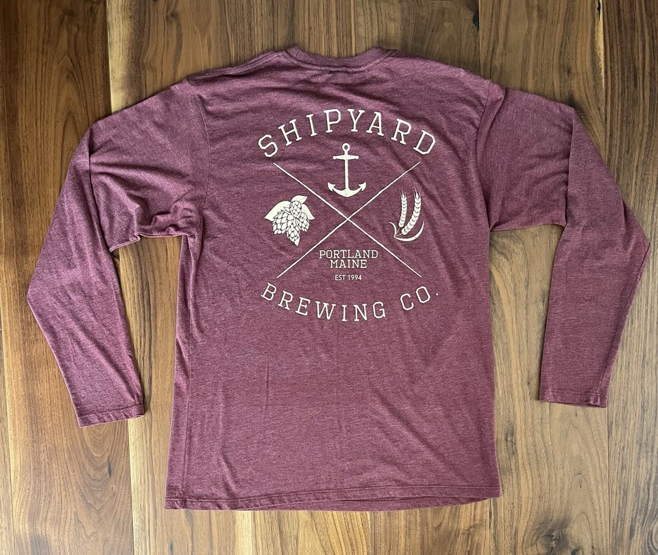 Shipyard Brewing Co. Portland Maine Long Sleeve Men’s Plum Tshirt Size Large eBay