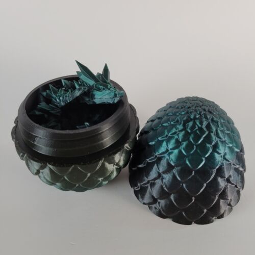 Green/Black Articulated 12" Dragon & Surprise Egg Fidget Toy, Desk/Home Decor - Picture 8 of 8