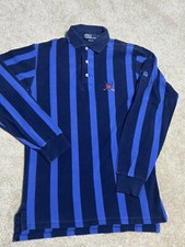 Vtg 90s Polo By Ralph Lauren Bold Long Sleeve Striped Shirt Tampa Palms USA Made