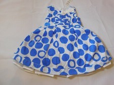 The Children's Place Baby Girl's Dress W/Bloomers White Blue Dots Size Variation