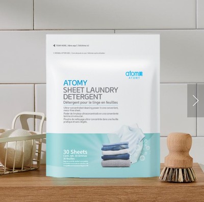 Atomy Sheet Laundry Detergent Powerful Cleansing Highly Concentrated 30 Sheets