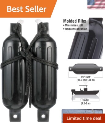 Durable Twin Eye Fender Kit with Premium Ribbed Material - 5 x 20-inch Fenders