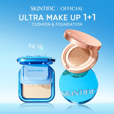 SKINTIFIC TWC Powder TWC powder+Matte Cushion Foundation Set-Gold