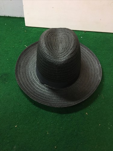 Park Plaza Amish Straw Hat Dark Gray 
