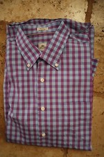 Lavender  Blue Check PETER MILLAR Check LS Dress Shirt Large
