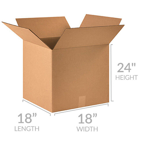 UOFFICE Corrugated Boxes 18 x 18 x 24" - Pack of 10 Shipping Cartons - Picture 2 of 3