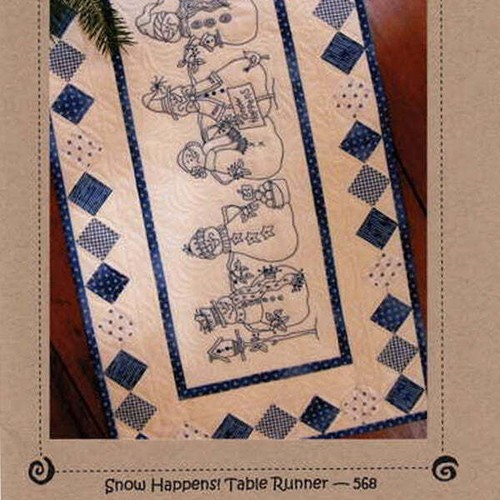 Snow Happens Table Runner Embroidery Quilt Pattern by Robin Kingsley of Bird Bra - Picture 3 of 3