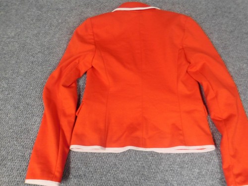 Gap Womens Jacket 2 orange Blazer two button Academy preppy casual stretch - Picture 11 of 13