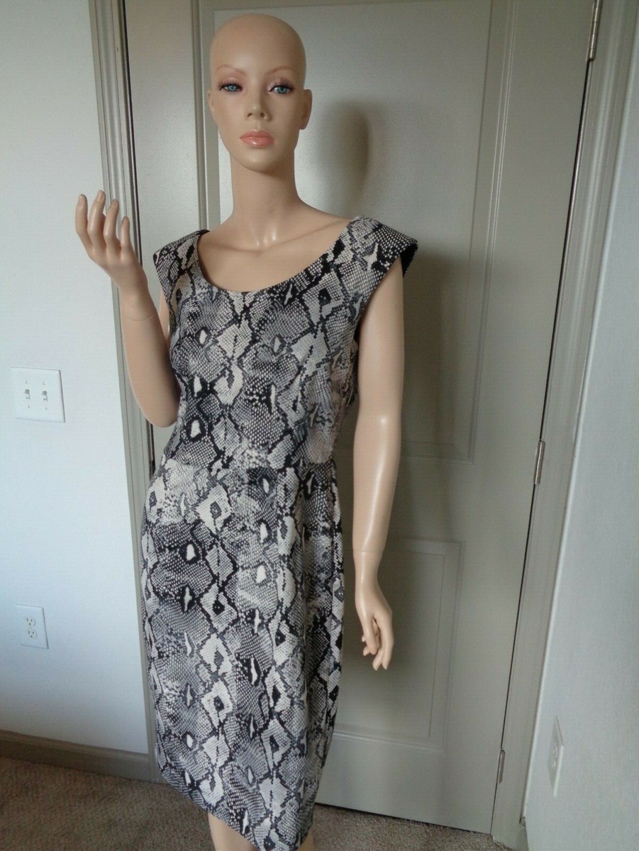 london times grey dress SNAKE SKIN PRINT WEAR TO WORK SIZE: 10 Ebay