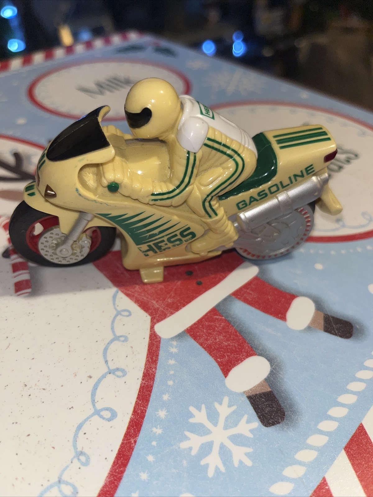HESS Gasoline Green Toy Motorcycle 2004 Yellow eBay