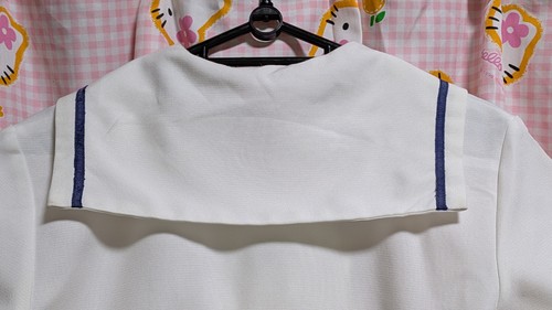 E146 ^_^ Japanese Genuine SchoolGirl Uniform Summer. Navy. M. VGood~Excellent. - Picture 5 of 14