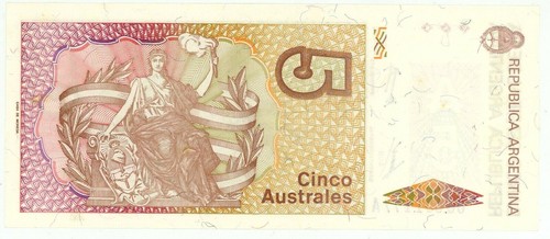 Argentina … P-324a … 5 Australes … ND (1985-89) … Choice *UNC*😉 - Picture 2 of 2