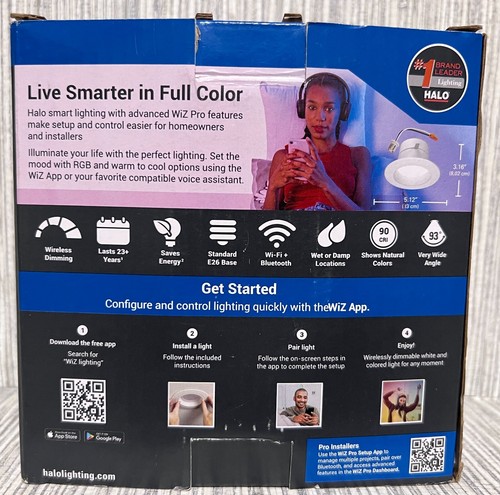 HALO Color and Tunable White 65W Equivalent 4 inch Integrated LED Dimmable Sma - Picture 3 of 6